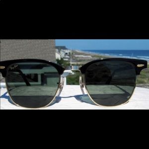 NWOT rayban clubmaster; with black and gold